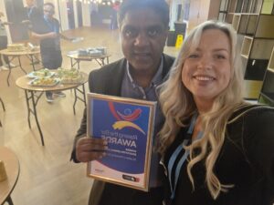 Faresh Maisuria and Rebecca Charlesworth at WNY Chamber Raising the Bar Awards